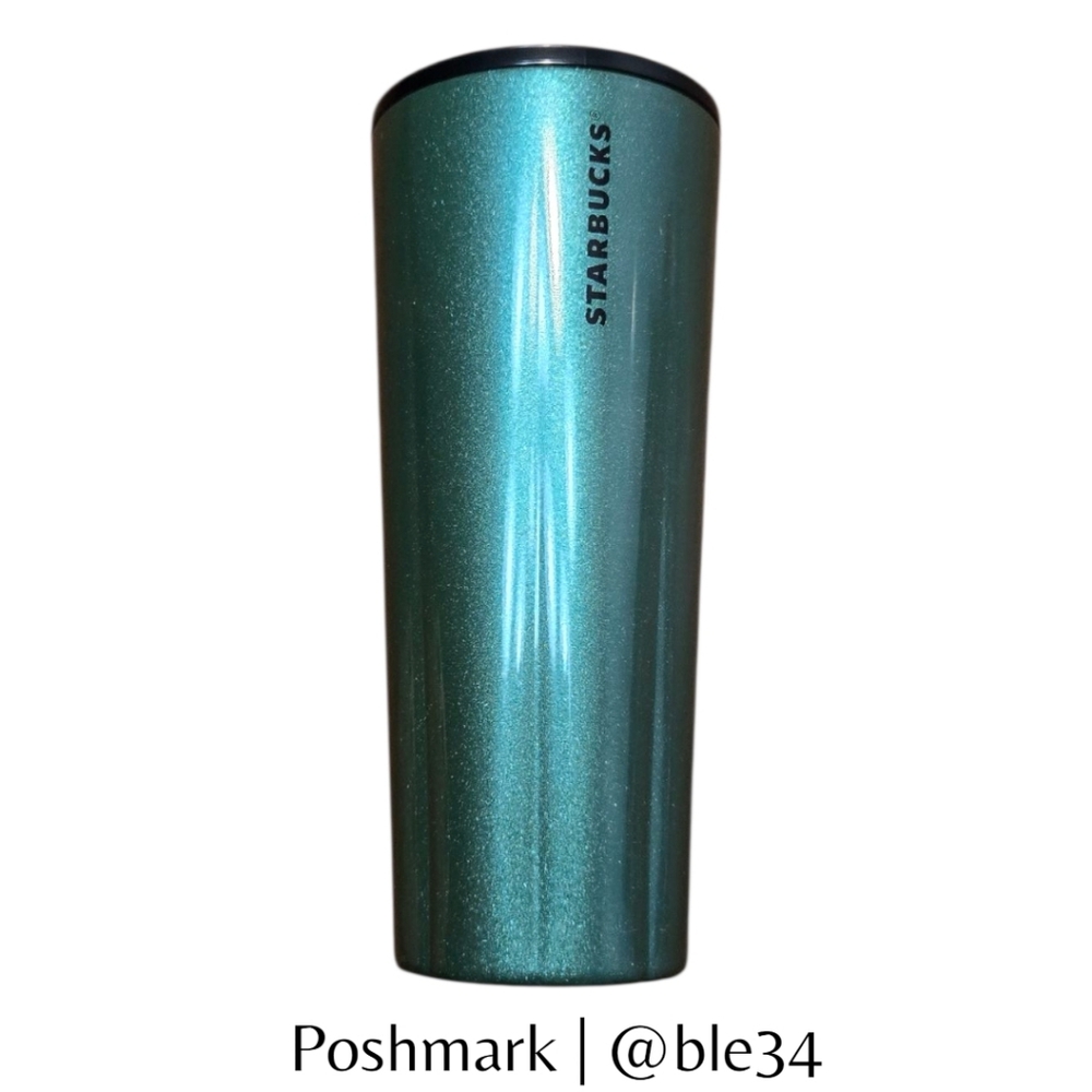 Starbucks 24OZ Green Sparkly Ribbed Tumbler